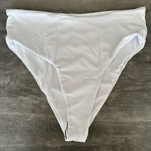 Rib high waist bikini panty, white, from Shein